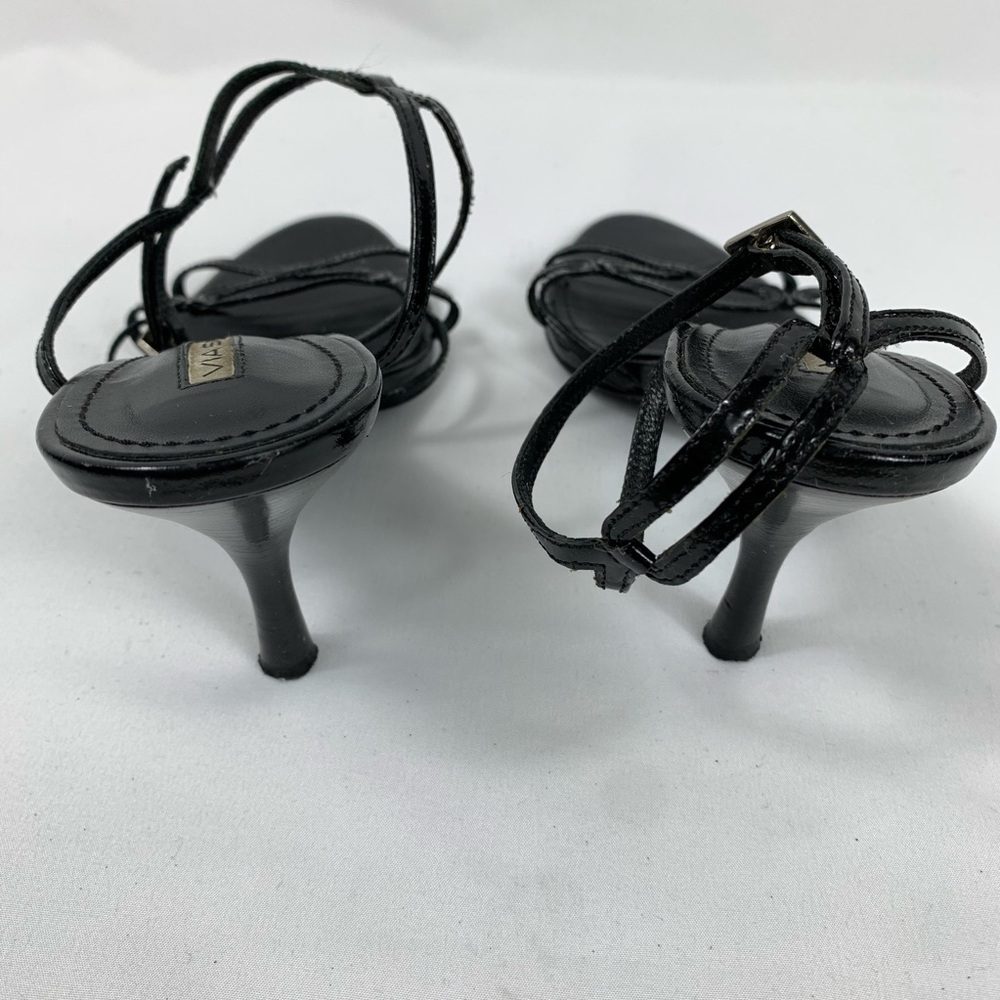 Via Spiga Black Strappy Patent Leather Spool Heel View 5